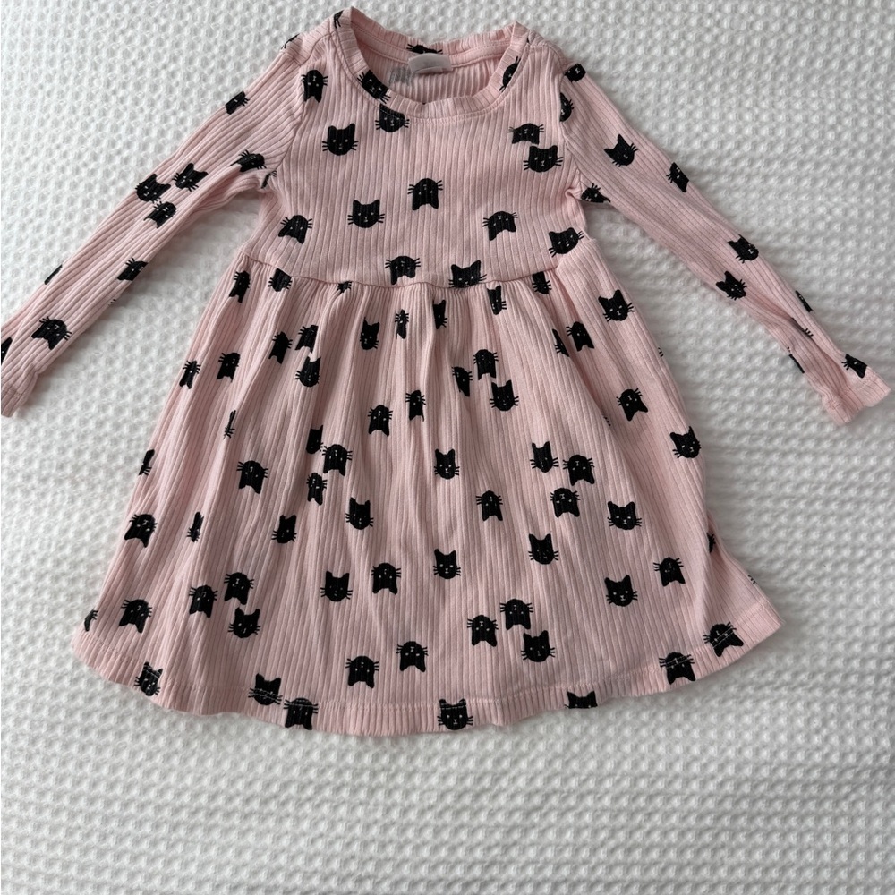 Hanna Andersson black cat print dress 3T - Picture 1 of 4